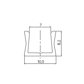 Профіль алюмінієвий накладний мікро GTV GLAX срібний 2м
