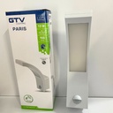 Світильник 10W настінний фасадний GTV LED PARIS з датчиком руху, IP54, 9m, 4000K, білий