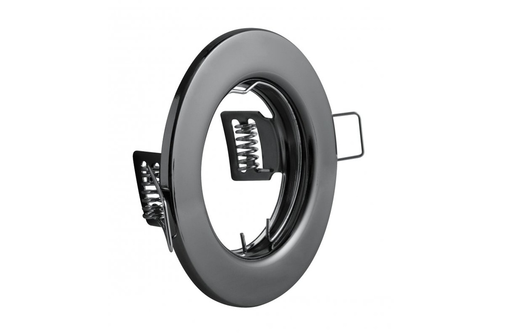 Світильник врізний точковий круглий GTV PARMA, IP20, чорний хром (сталь)