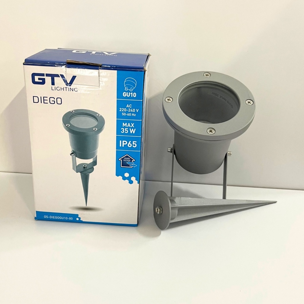 Світильник садовий GTV Diego, GU10, max.35W, IP65, сірий