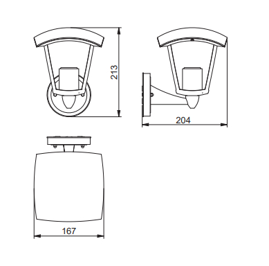 Світильник садовий GTV MARINA-AU, E27, max.20W, IP54, бра, чорне
