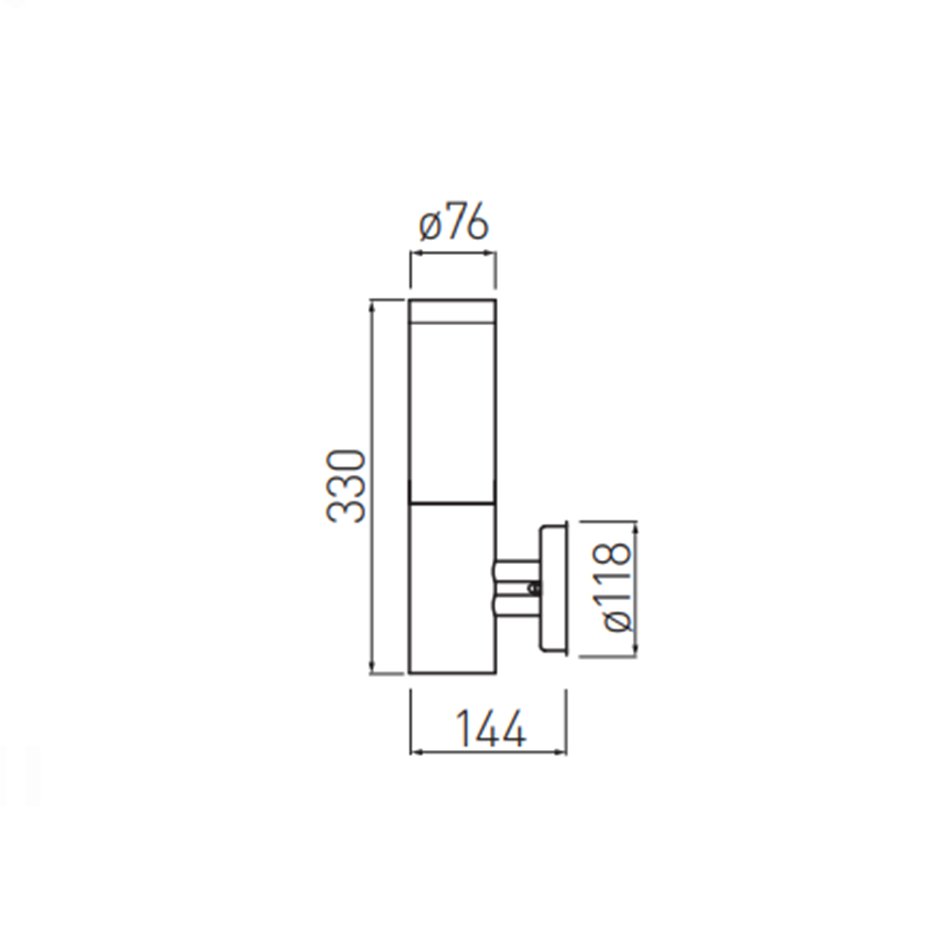 Світильник садовий GTV MILAN-A, E27, max.20W, IP54, бра, інокс