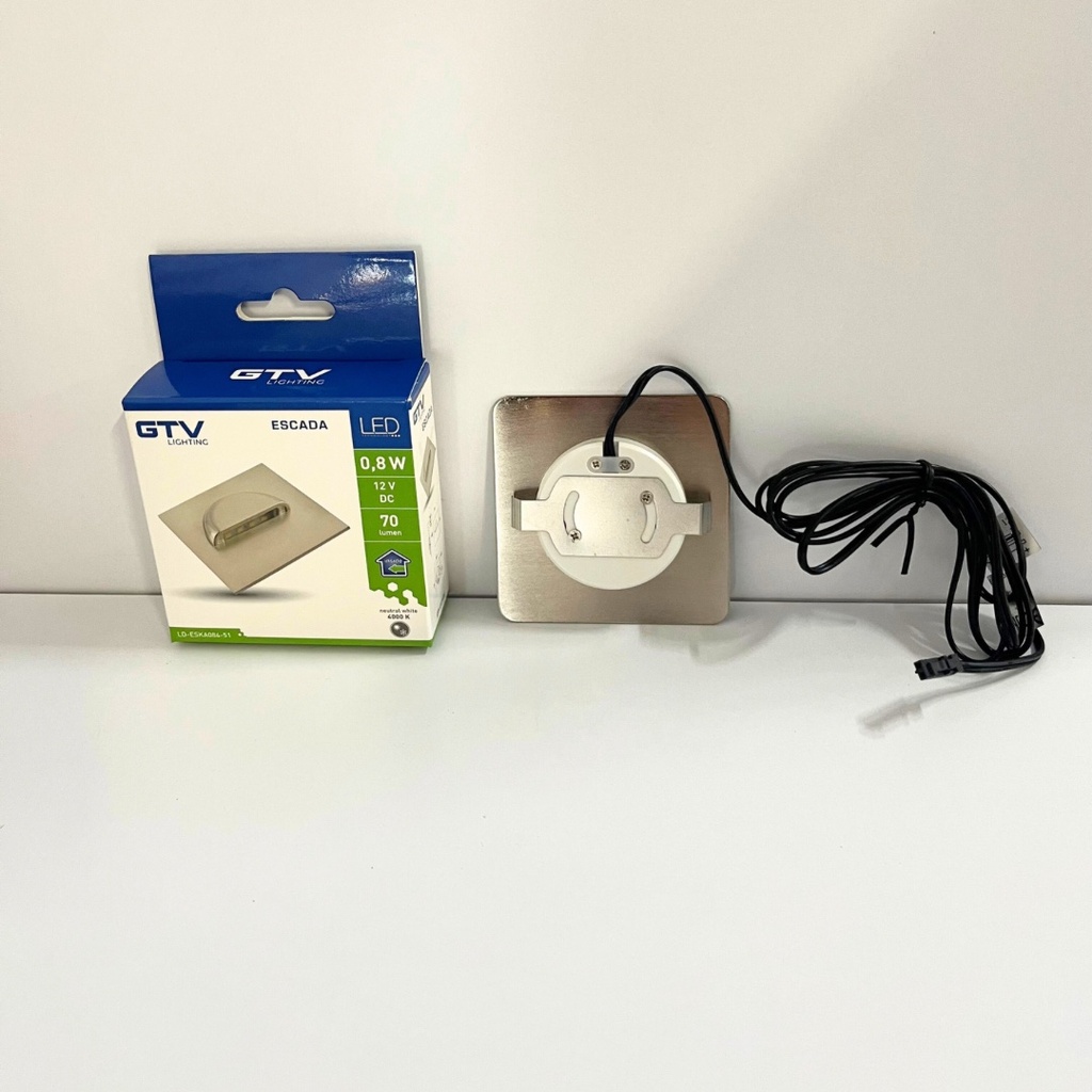 Світильник сходовий GTV LED ESCADA 0,8W, 4000K, DC 12V, IP20, квадратний