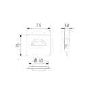 Світильник сходовий GTV LED ESCADA 0,8W, 4000K, DC 12V, IP20, квадратний, закритий