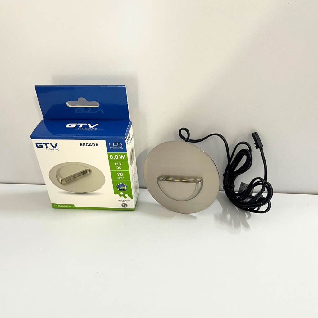 Світильник сходовий GTV LED ESCADA 0,8W, 4000K, DC 12V, IP20, круглий