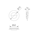 Світильник сходовий GTV LED ESCADA 0,8W, 4000K, DC 12V, IP20, круглий