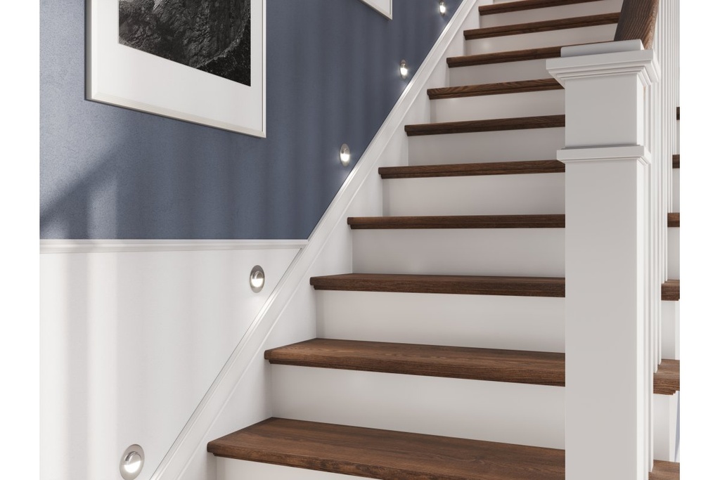 Світильник сходовий GTV LED ESCADA 0,8W, 4000K, DC 12V, IP20, круглий, закритий