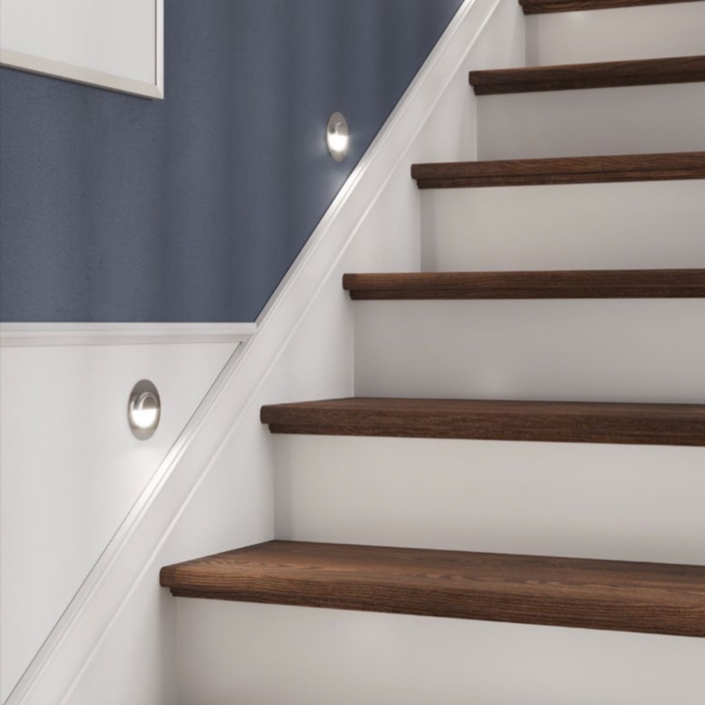 Світильник сходовий GTV LED ESCADA 0,8W, 4000K, DC 12V, IP20, круглий, закритий