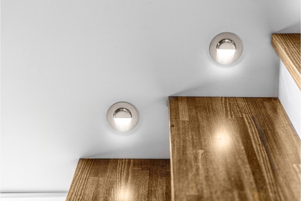 Світильник сходовий GTV LED ESCADA 0,8W, 4000K, DC 12V, IP20, круглий, закритий