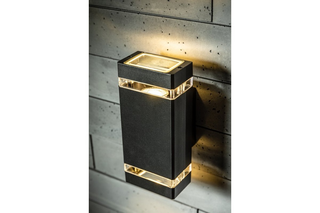 Світильник фасадний GTV NESSA подвійний, GU10, MAX.50W, IP54, чорний