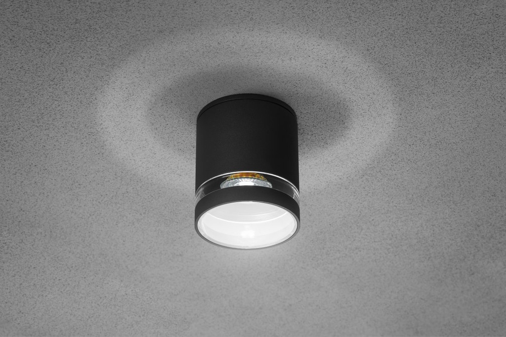 Cвітильник GTV RIVEN, алюміній, 102x120, IP54, MAX.35W, круглий, чорний (OS-RIV102OKG-30)