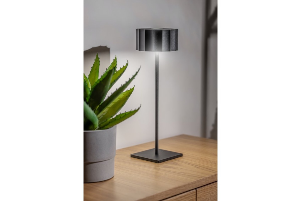 Акумуляторна настільна лампа GTV AZELIA, 2,5W, 1A, 4000K, 4000mAh, чорний