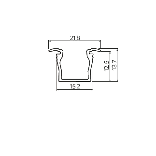 Алюмінієвий врізний профіль з фланцем GTV MINI високий 12.5мм чорний матовий 2м