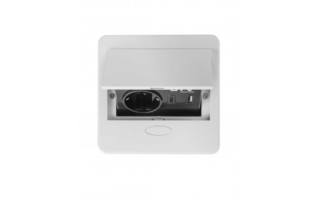 Вбудована меблева розетка GTV AVARO, 1x розетка Schuko, USB A+C, кабель 1,5 м, біла (AE-PB1SAVA-10N)
