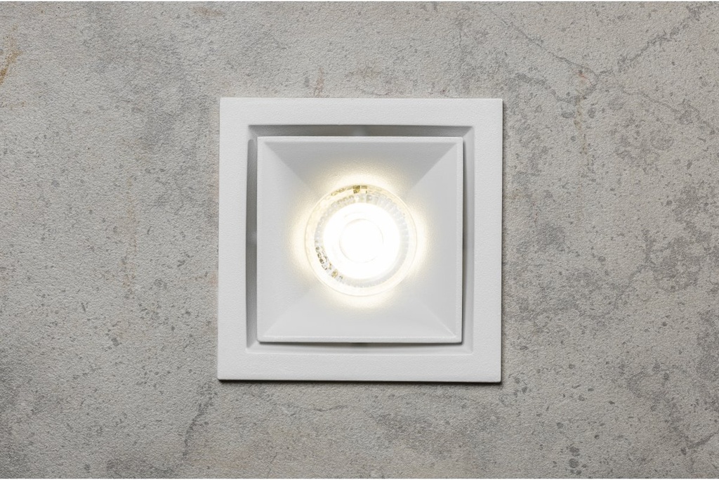 Врізний світильник GTV CANNA, алюміній, IP20, квадратний, білий