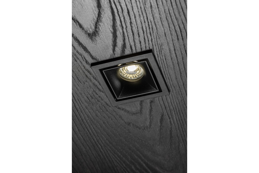 Врізний світильник GTV CANNA, алюміній, IP20, квадратний, чорний