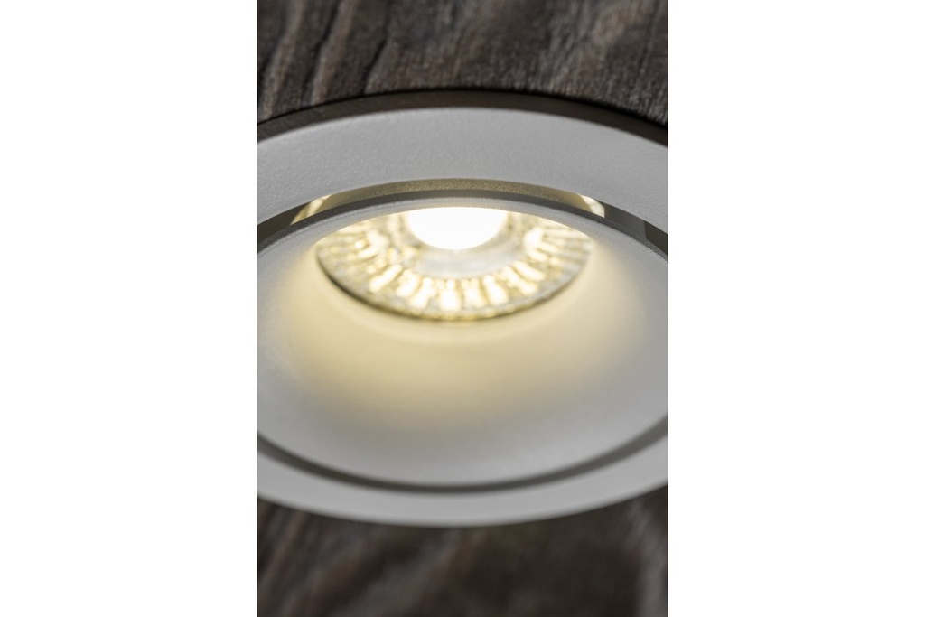 Врізний світильник GTV CANNA, алюміній, IP20, круглий, білий