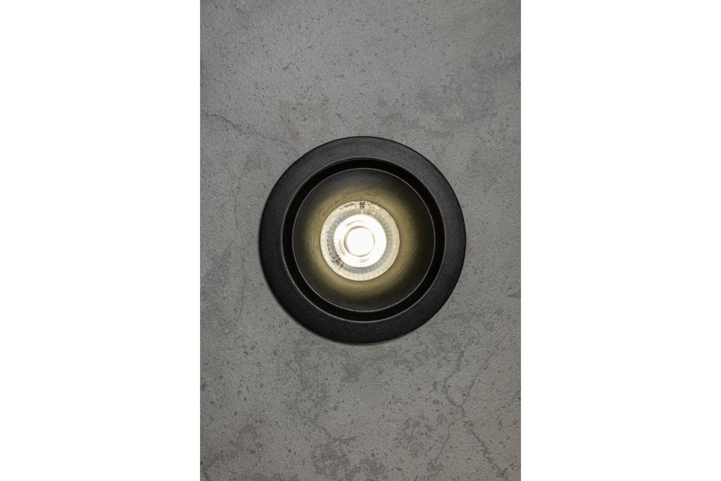 Врізний світильник GTV CANNA, алюміній, IP20, круглий, чорний