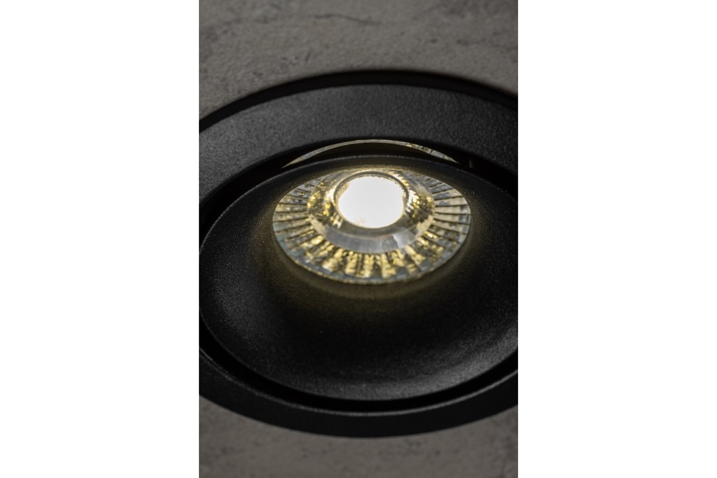 Врізний світильник GTV CANNA, алюміній, IP20, круглий, чорний