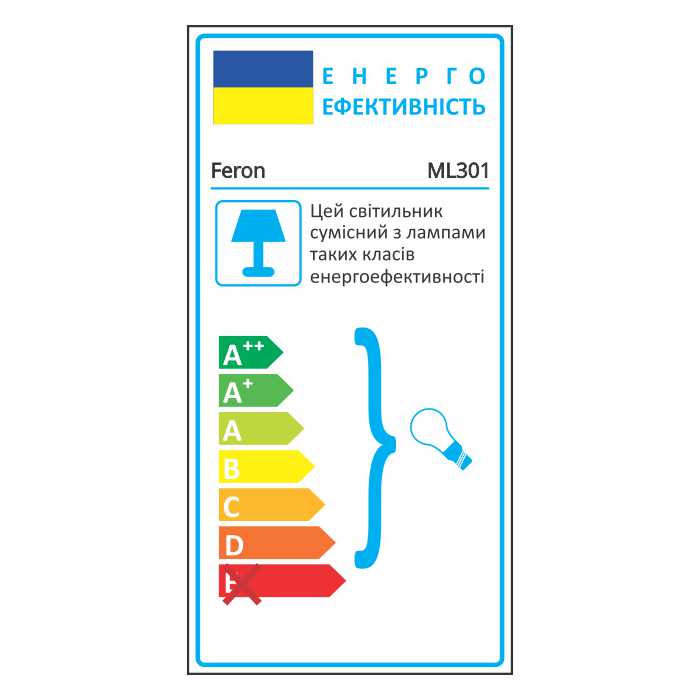Накладний світильник Feron ML301 під лампу чорний