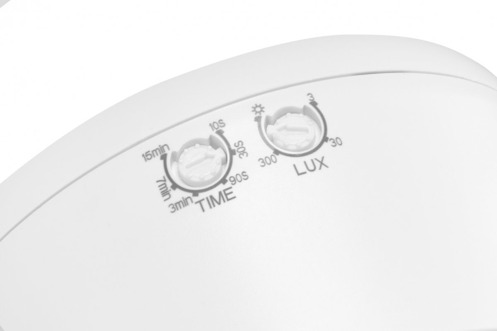 Датчик руху GTV CR-21, макс.2000Вт, кут 360⁰, радіус дії 30м, білий