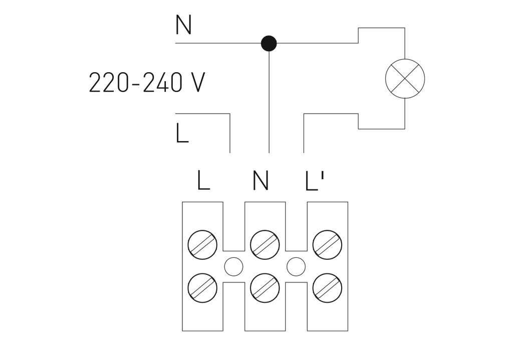 Датчик руху GTV CR-23 PET, макс.1200Вт, кут 120⁰, радіус дії 12м, IP65, білий
