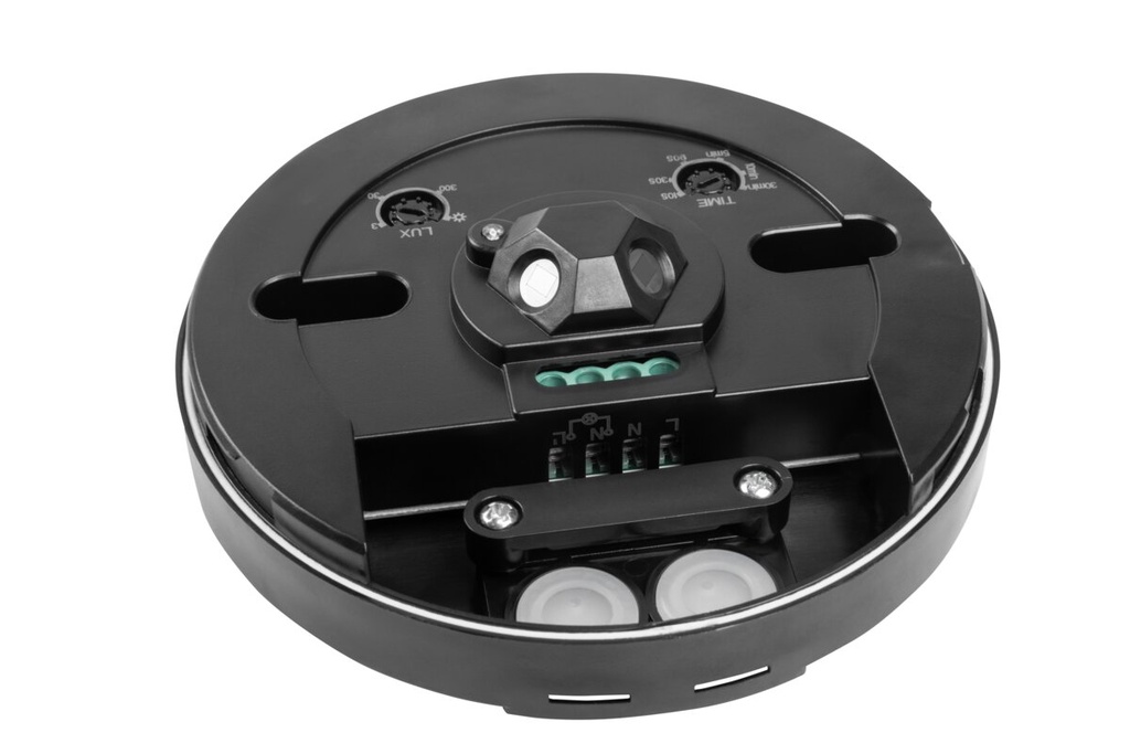 Датчик руху та присутності GTV CO-2 PIR, макс.2000Вт, 360⁰, діапазон 3-20 м, IP65, чорний