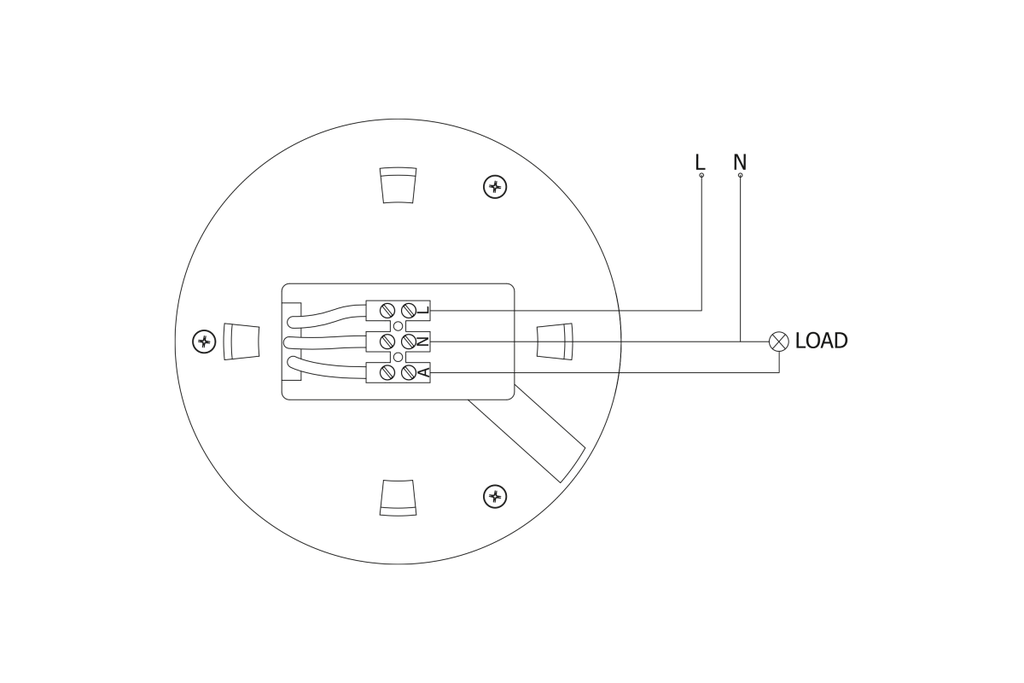 Датчик руху (накладний) GTV CR-CR3000-10, max.1200W, IP20, 360⁰, R 6м, CR-3, чорний