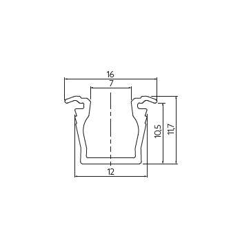 Алюмінієвий врізний профіль GTV GLAX MICRO срібний 2 м