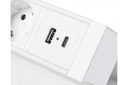 Меблева розетка GTV BASCO, 3хSHUKO, USB A+C, кабель 1.5 м, білий