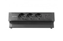 Меблева розетка GTV BASCO, 3хSHUKO, USB A+C, кабель 1.5 м, чорний