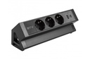 Меблева розетка GTV BASCO, 3хSHUKO, USB A+C, кабель 1.5 м, чорний