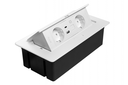 Меблева розетка GTV MULTISOFT, 2хSHUKO, USB A+C, RJ45, кабель 1.5 м, білий