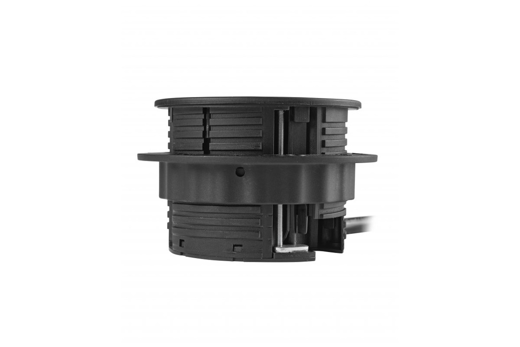 Меблева розетка GTV RONDO, 1хSHUKO, 1xUSB-A, 2xUSB-C, HDMI, RJ45 кабель 1.5 м, чорний