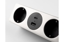 Меблева розетка GTV SOFITO, 2хSHUKO, USB A+C, кабель 1.5 м, нержавіюча сталь