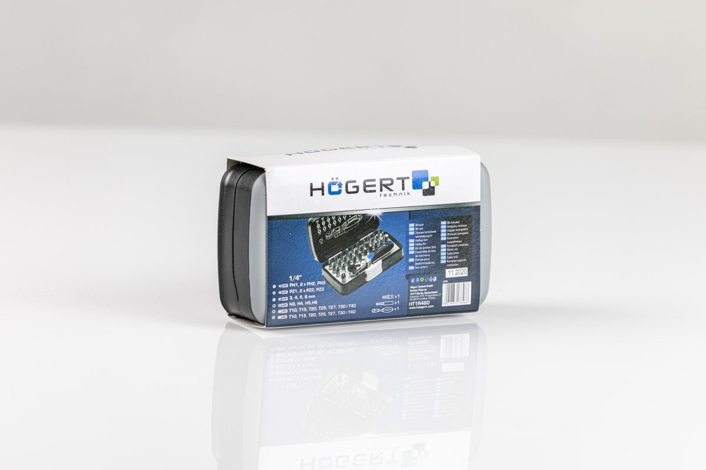 Набір біт з тріскачкою HOEGERT 1/4" 33 шт. (HT1R460)