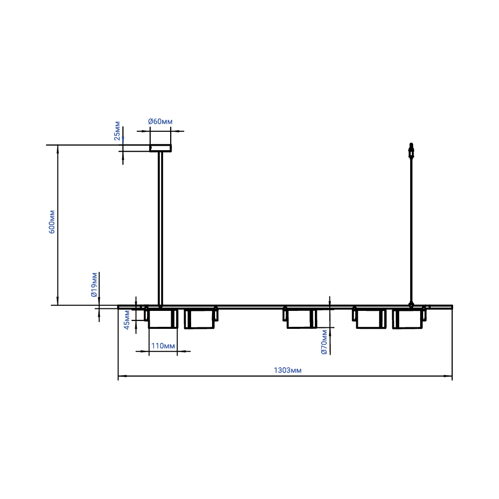 Накладний світильник Feron ML375 під лампу на підвісі чорний