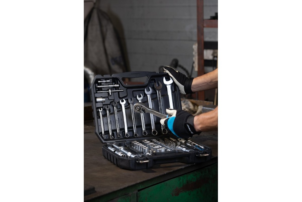 Набір інструментів HOEGERT CR-V 1/2", 1/4" 85 шт. (HT1R225)