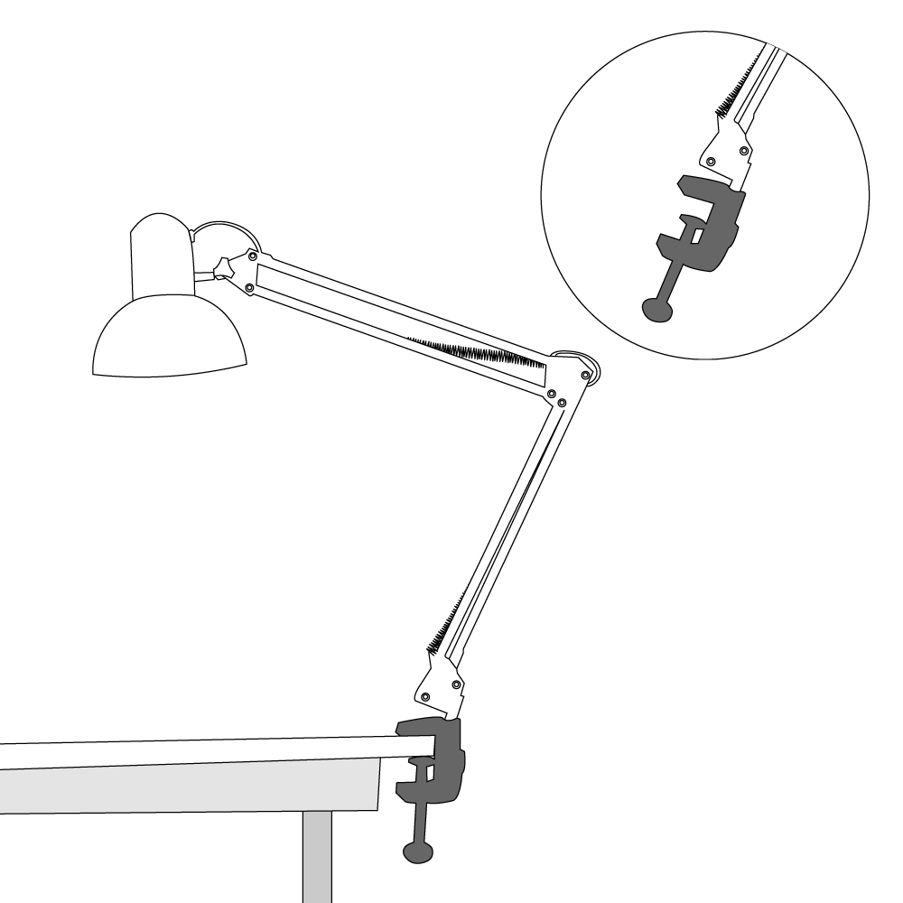 Настільний світильник Feron DE1430 під лампу білий