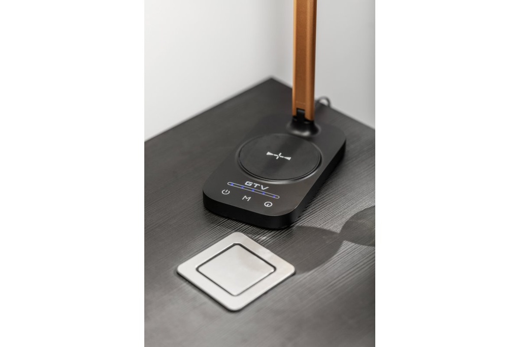 Подовжувач GTV врізний-висувний квадратний TOWER, 1xSCHUKO, 1xUSB A, 1xTYPE-C, кабель 1,5м, чорний/інокс (AE-GMW1STOW-20)