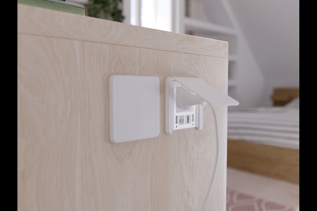 Подовжувач GTV врізний квадратний FLIP, 1xSCHUKO, 2xUSB A, 1xRJ45, 1xHDMI, кабель з вилкою 1,5м, білий(AE-GM1SSLI-10)