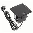 Подовжувач GTV врізний квадратний FLIP, 1xSCHUKO, 2xUSB A, 1xRJ45, 1xHDMI, кабель з вилкою 1,5м, чорний (AE-GM1SFLI-20)