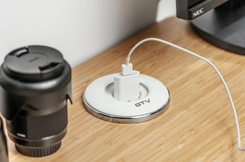 Подовжувач GTV круглий врізний SHUTTER, 1xSCHUKO, кабель з вилкою 1,5м, білий (AE-GM1SSHU-10)