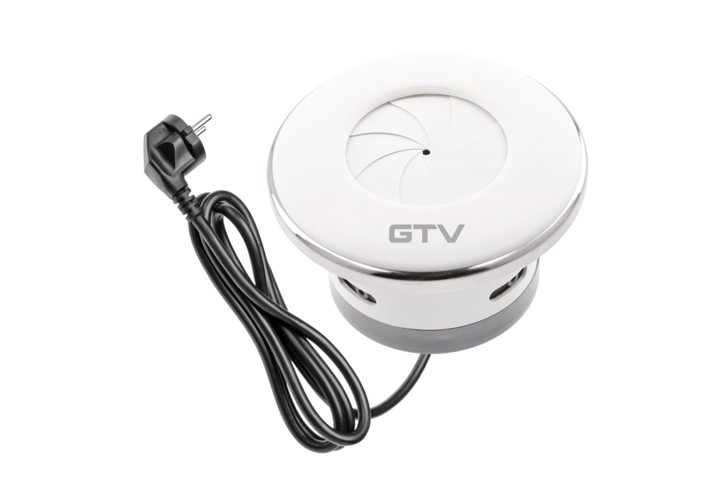 Подовжувач GTV круглий врізний SHUTTER, 1xSCHUKO, кабель з вилкою 1,5м, білий (AE-GM1SSHU-10)