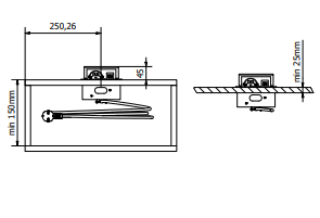 Подовжувач вбудований GTV AVARO, 1x розетка schuko, 2xUSB тип A, 1,5 м, срібний