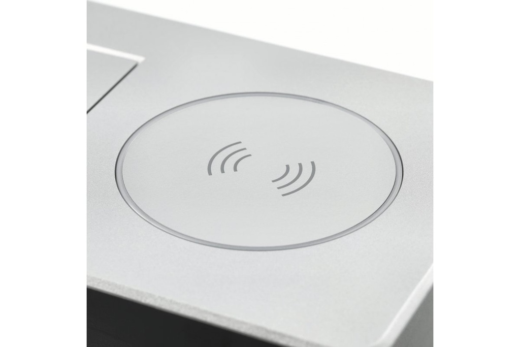 Подовжувач вбудований GTV AVARO PLUS індукційна зарядка, 1 роз. schuko, USB A+C 1,5 м, срібний