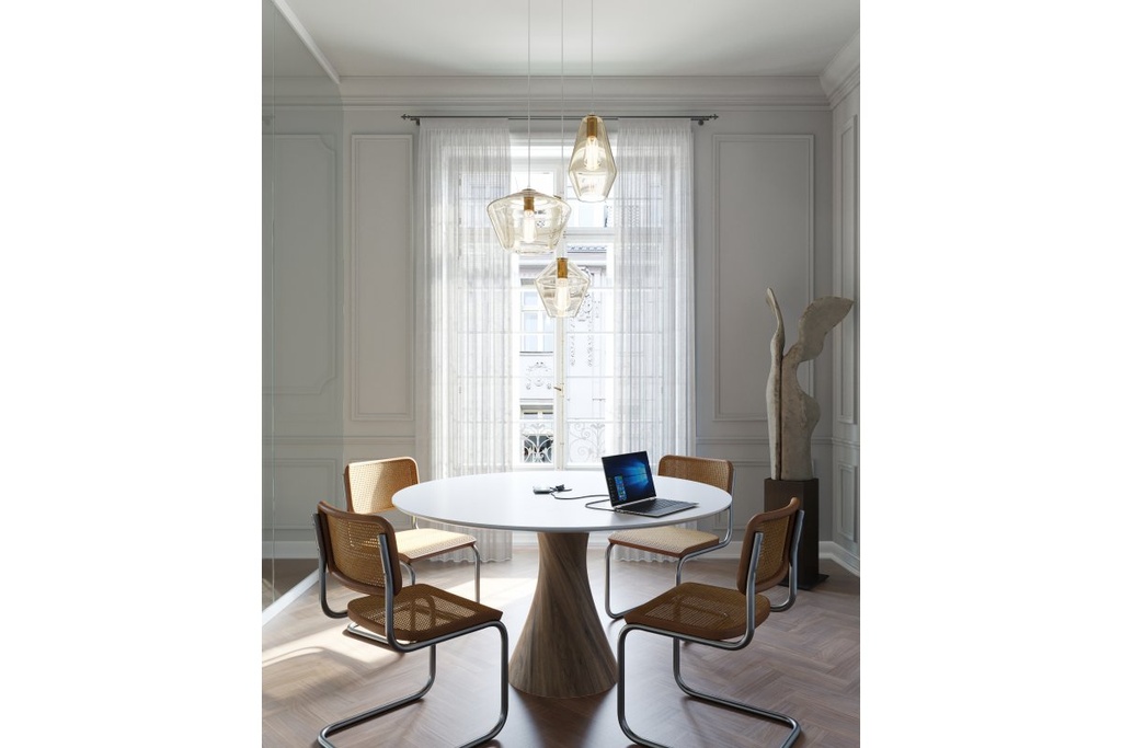 Подовжувач вбудований GTV CHARGER PLUS індукційна зарядка , 1 роз. schuko, USB A+C, HDMI, RJ45, 1,5 м, чорний