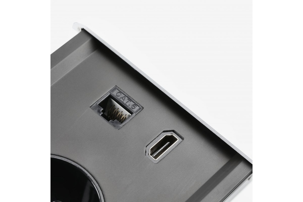 Подовжувач вбудований GTV PRESTINO, 2x роз. schuko, USB A+C, RJ45, HDMI, 1,5 м, білий