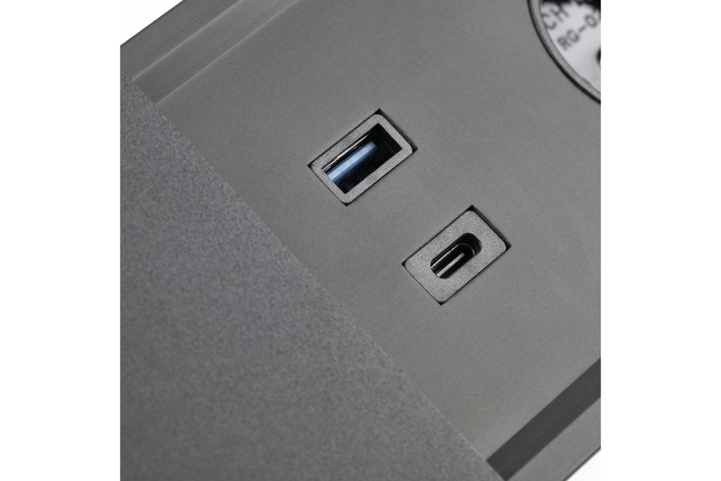 Подовжувач вбудований GTV PRESTINO, 2x роз. schuko, USB A+C, RJ45, HDMI, 1,5 м, чорний