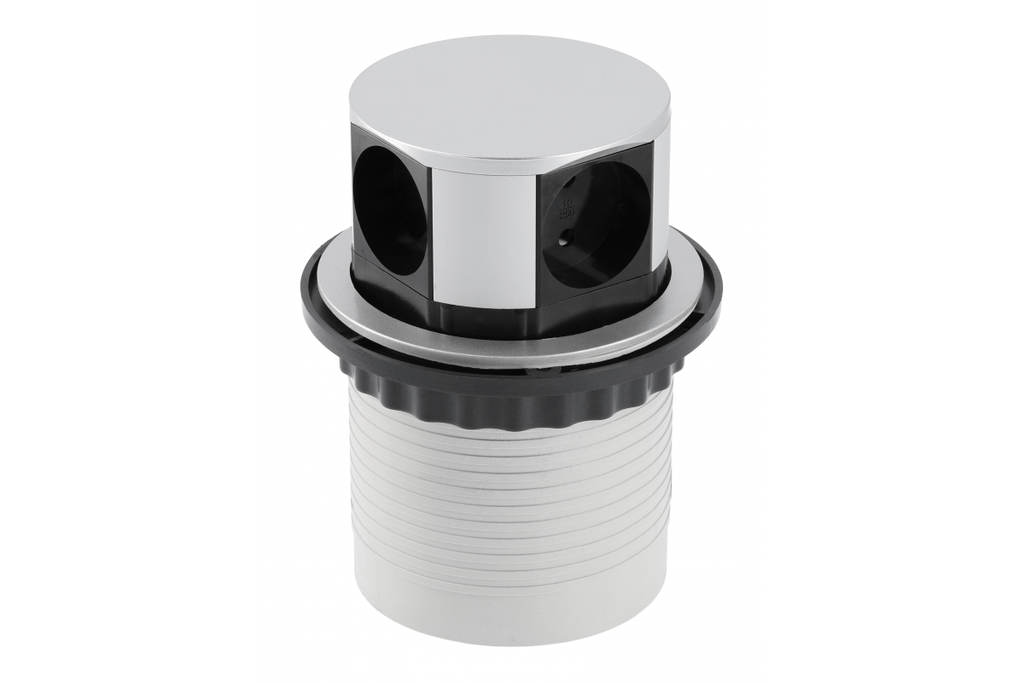 Подовжувач вбудовується в стіл GTV COMFORT, 4xSCHUKO, алюмінієвий, кабель 1.5м (AE-BPW4S100-53)